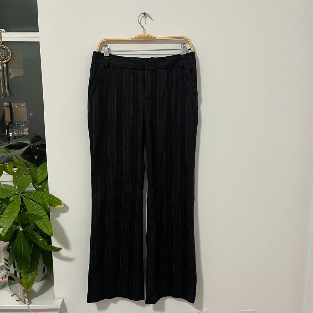 Club Monaco Gray Pinstripe Wool Blend Flare Pants Size 4